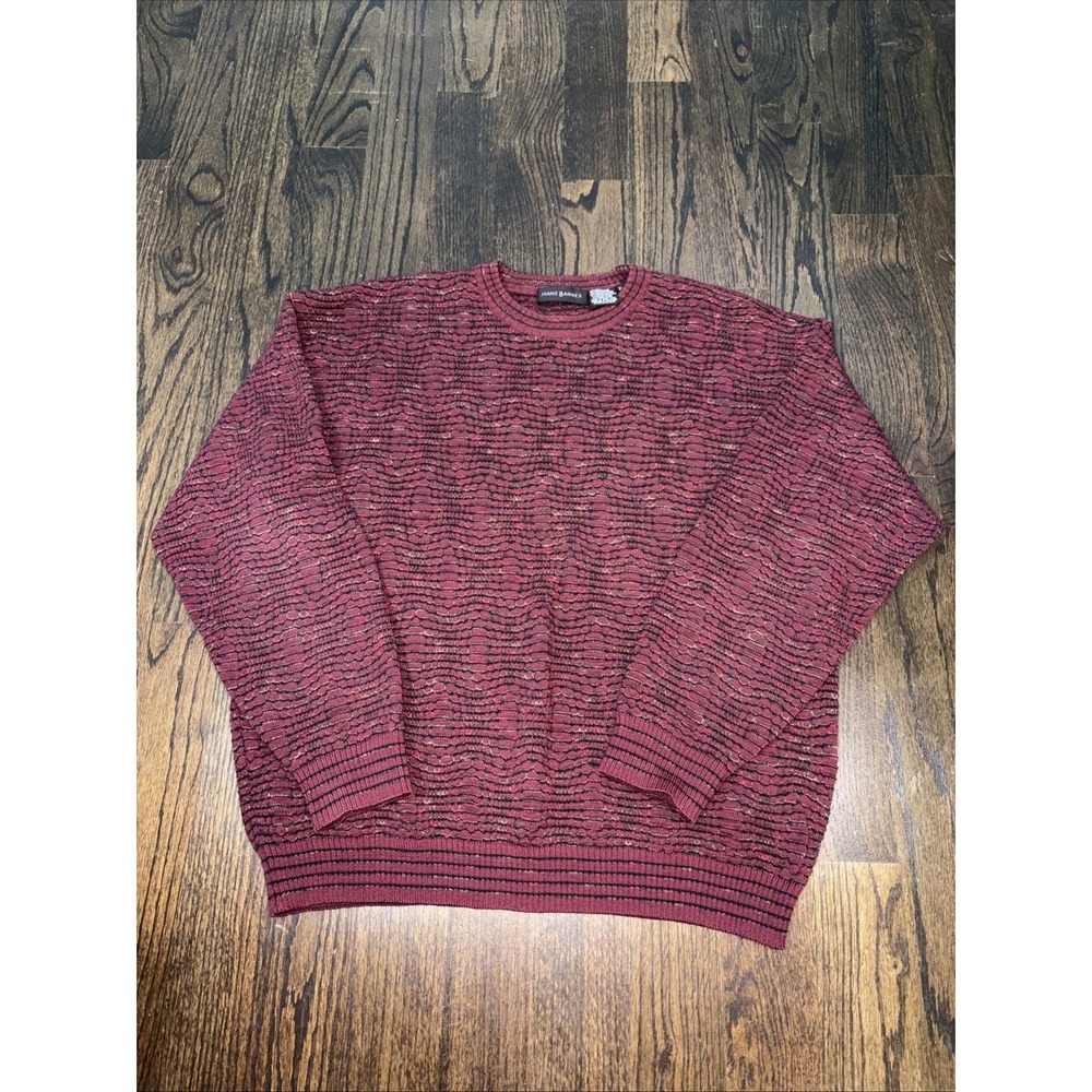 Vintage Jhane Barnes Sweater Large 3D Knit Heavyweight Psychedelic Wool Blend